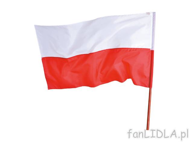 Flaga narodowa , cena 12,99 PLN 
Flaga narodowa 
- 112 x 70 cm
- z tunelem na ...