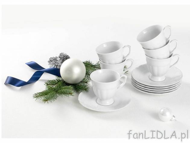 Zestaw kawowy na swiateczny stol, biały - 12 części , cena 69,00 PLN 
- w zestawie: ...
