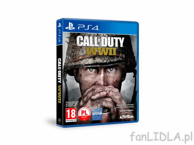 Gra na konsole PS4 , cena 159,00 PLN. Call of Duty WWII, kultowa gra wojenna. 
IDEALNY ...
