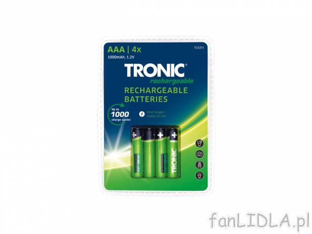 TRONIC® Zestaw akumulatorków, 4 szt. , cena 17,99 PLN 
TRONIC® Zestaw akumulatorków, ...