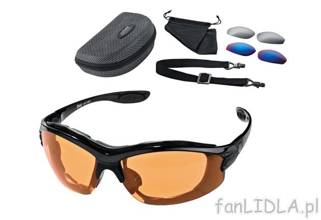 Wielofunkcyjne okulary sportowe , cena 34,99 PLN za 1 para 
- 100% ochrony UV (UVA ...