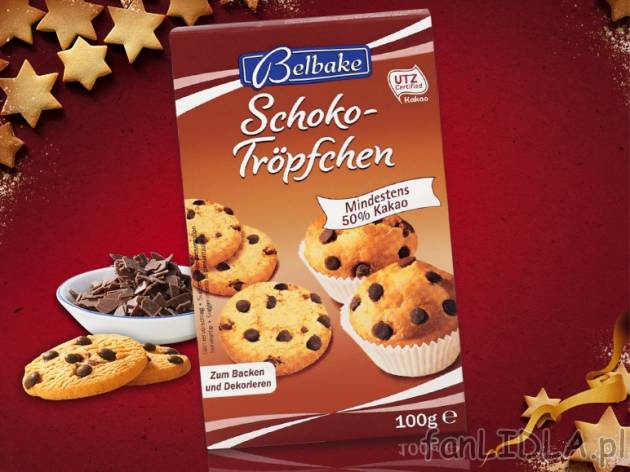 Kropelki czekoladowe , cena 3,79 PLN za 100 g 
- To wyśmienity dodatek do ciast, ...
