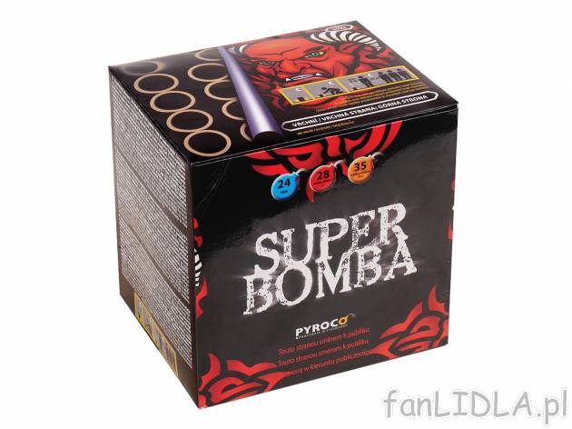Bateria 24-strzałowa „Super Bomba” , cena 69,00 PLN. Świętuj Nowy Rok w wyjątkowy ...