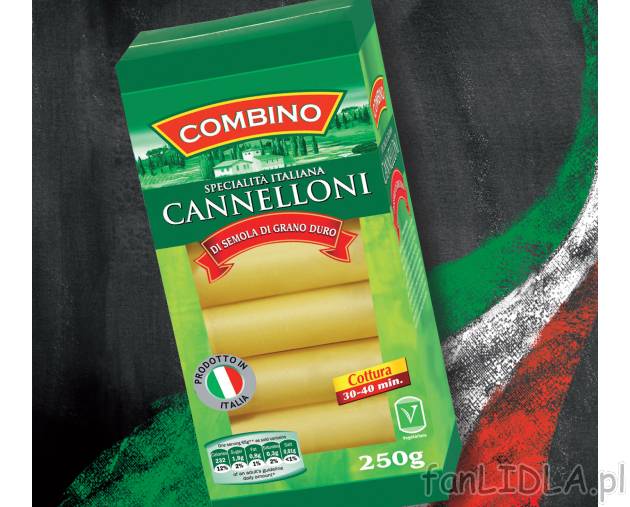 Makaron Cannelloni , cena 3,99 PLN za 250 g/1 opak. 
- Włoski makaron z semoliny ...