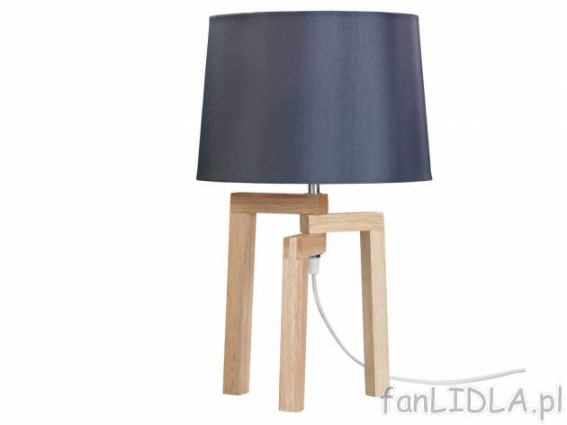 Lampa stołowa z abażurem , cena 17,00 PLN  
-  podstawa z drewna kauczukowego