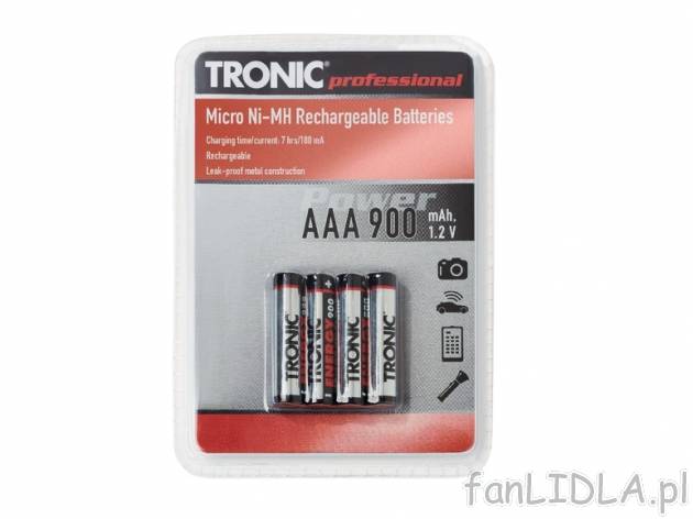 Akumulatorki Tronic, cena 14,99 PLN za 4 szt. 
-      do wyboru: AA lub AAA