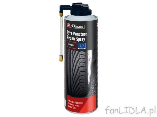 PARKSIDE® Spray do przebitych opon 500 ml , cena 24,99 PLN 
PARKSIDE® Spray do ...