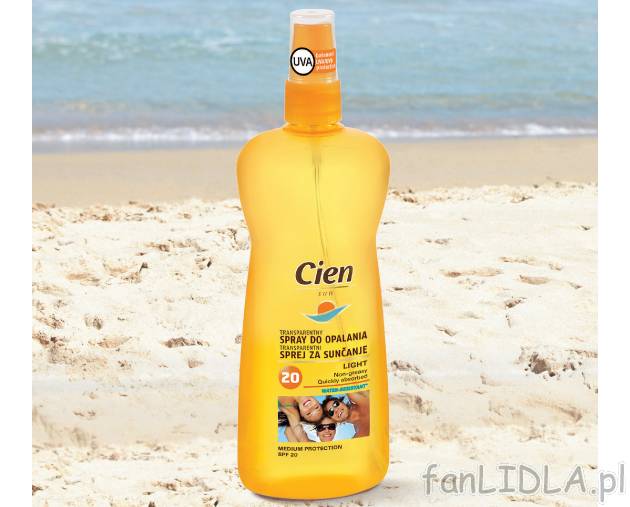 Spray do opalania , cena 14,99 PLN za 250 ml/1 opak. 
- Transparentny spray z faktorem ...