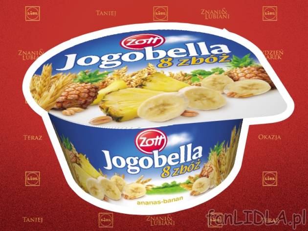 ZOTT Jogobella 8 zbóż , cena 0,99 PLN za 150 g/ opak., 100g=0,66 PLN.