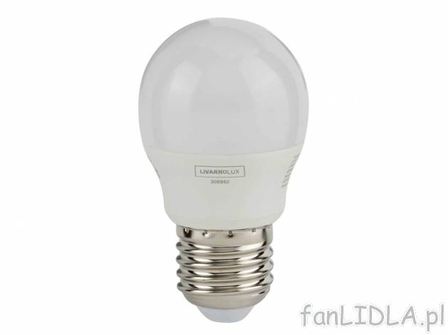 Żarówka LED , cena 13,99 PLN 
- E27
- 470 lm
- moc: 5,5 W co odpowiada żarówce ...