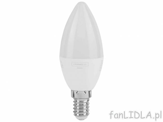 Żarówka LED , cena 13,99 PLN 
- E14
- 470 lm
- moc: 5,5 W co odpowiada żarówce ...