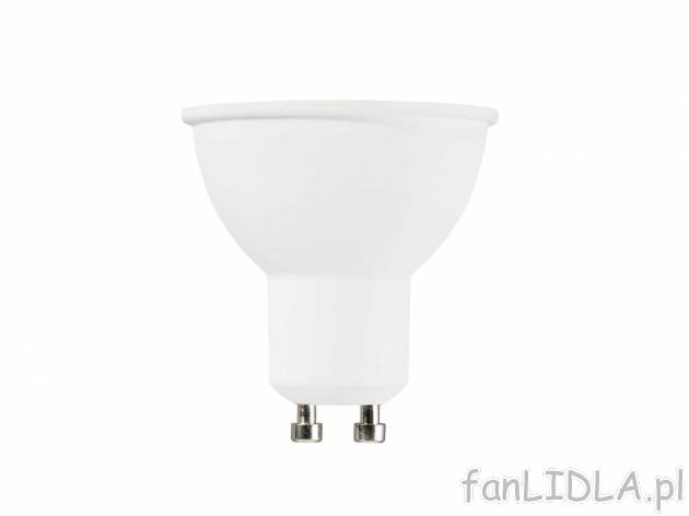 Żarówka LED , cena 5,99 PLN 
- GU10
- 320 lm
- moc: 5,5 W co odpowiada żarówce ...