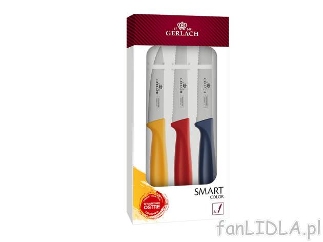 GERLACH® Zestaw 3 noży SMART , cena 49,99 PLN 

- w zestawie: nóż do jarzyn, ...