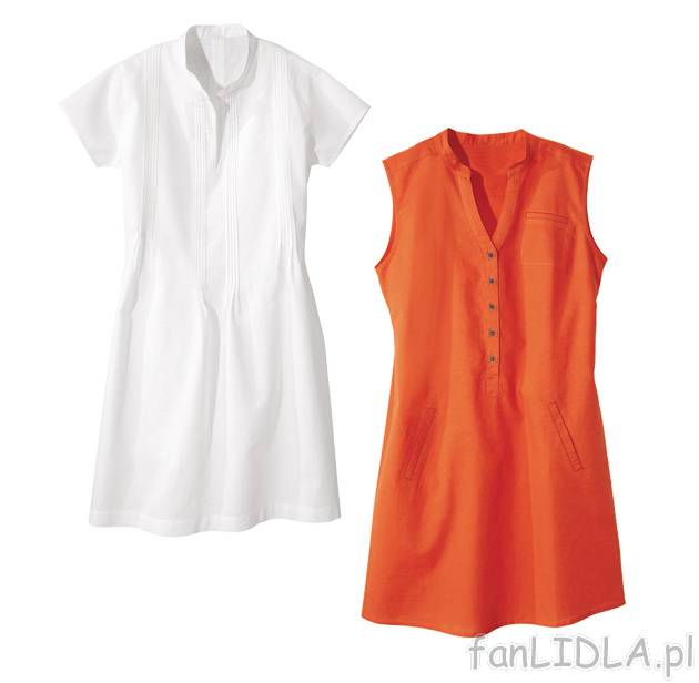 Lniana sukienka Esmara, cena 39,99 PLN za 1 szt. 
- materiał: 55% len, 45% bawełna ...