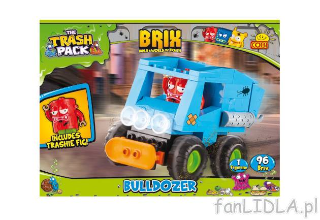 Klocki Trash Pack Bulldozer Cobi, cena 33,00 PLN za 1 opak. 
- 97 elementów + ...