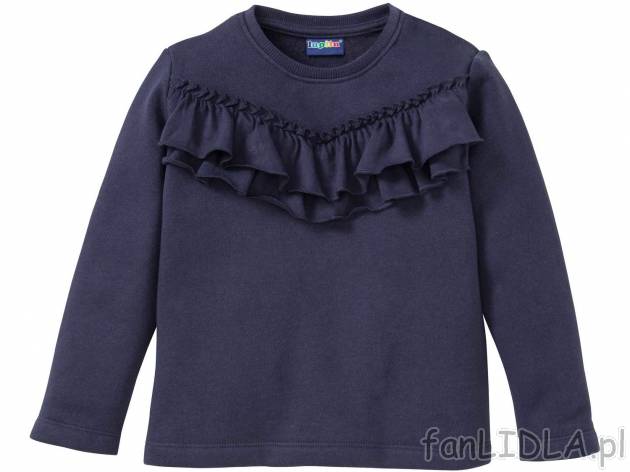 Bluza dziewczęca , cena 19,99 PLN. Bluzka z długim rękawem i ciekawą aplikacją ...