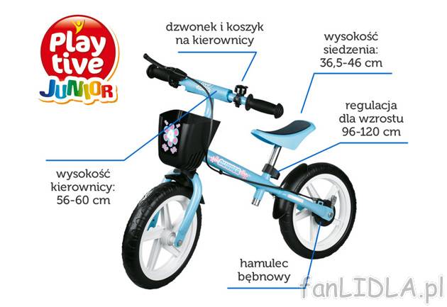 Rowerek biegowy Play Tive Junior, cena 99,00 PLN za 1 opak. 
- idealny do nauki ...