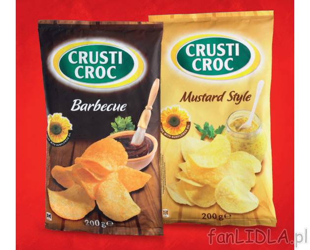 Chipsy , cena 4,49 PLN za 200 g 
- Cieniutko pokrojone plasterki ziemniaków, smażone ...