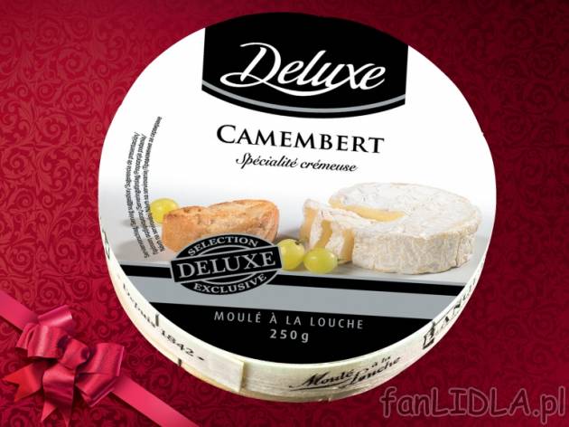 Camembert z Normandii Deluxe, cena 7,99 PLN za 250 g, 100 g = 3,20 PLN. 
- Wyrazisty ...