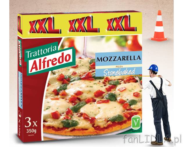 Pizza Mozzarella , cena 11,99 PLN za 3x350 g 
-  Wypiekana w kamiennym piecu.