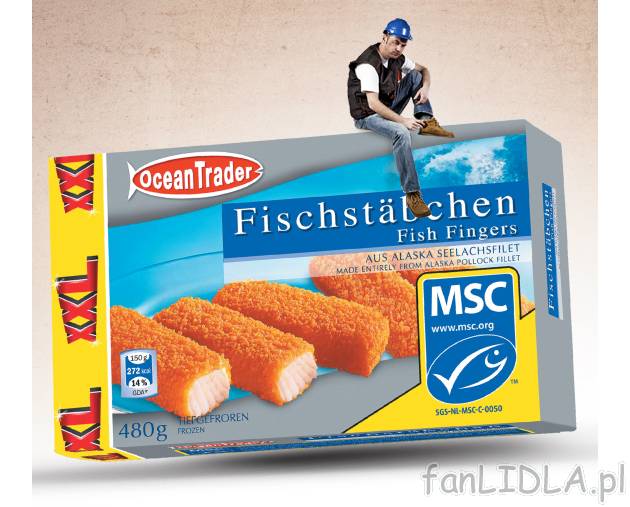 Paluszki rybne , cena 6,99 PLN za 480 g 
- Filety z mintaja w panierce. Produkt ...