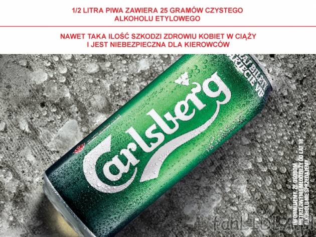 Piwo Carlsberg  , cena 1,99 PLN za 500ml/1 pusz., 1L=3,98 PLN.