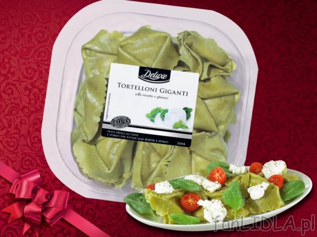 Tortelloni Deluxe, cena 3,77 PLN za 250 g, 100 g = 1,51 PLN. 
- Do wyboru:
Tortelloni ...