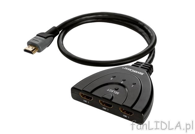 Przełącznik HDMI Silvercrest, cena 59,90 PLN za 1 szt. 
- do podłączania aż ...