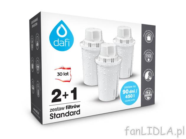 DAFI® Zestaw 3 filtrów Standard Classic , cena 24,99 PLN 
 
- redukuje twardość ...