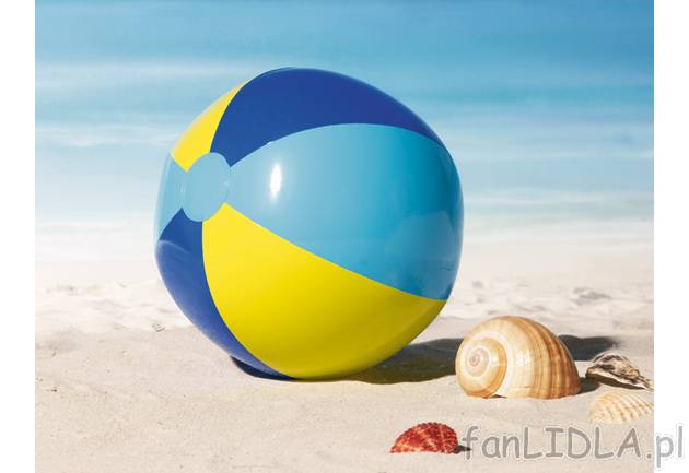 Piłka plażowa , cena 3,99 PLN za 1 szt. 
- średnica: ok. 35 cm 
- z&nbsp;łatkami ...