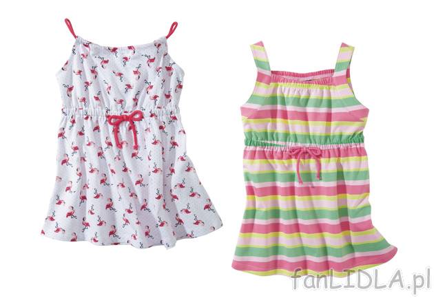 Dziewczęca sukienka letnia Lupilu, cena 17,99 PLN za 1 szt. 
- 2 rodzaje do wyboru:&nbsp;w ...