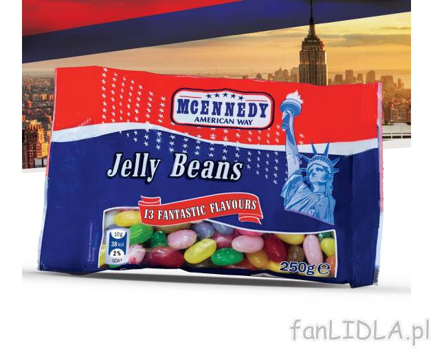 Żelki Jelly Beans , cena 5,49 PLN za 250 g 
- Cukierki żelowe w kształcie małych ...