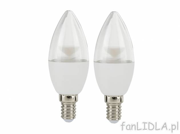 Żarówki LED, 2 szt. , cena 12,99 PLN 
- ciepłe światło
- E14
- 4,2 W
- ...