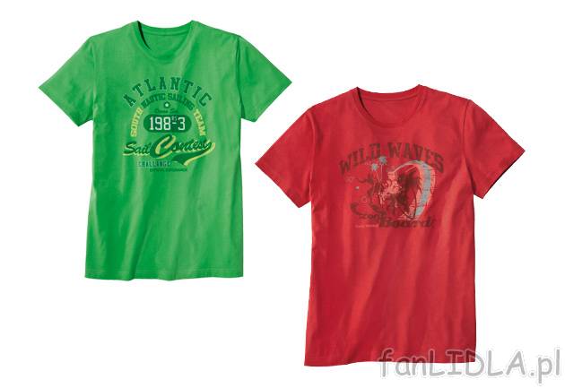 T-shirt męski Livergy, cena 19,99 PLN za 1 szt. 
- z modnym nadrukiem 
- materiał: ...
