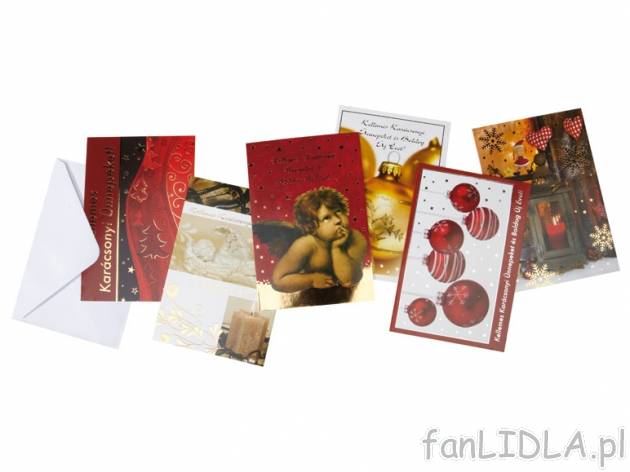 Zestaw kartek świątecznych Melinera, cena 5,99 PLN za 1 opak. 
- 6 składanych ...