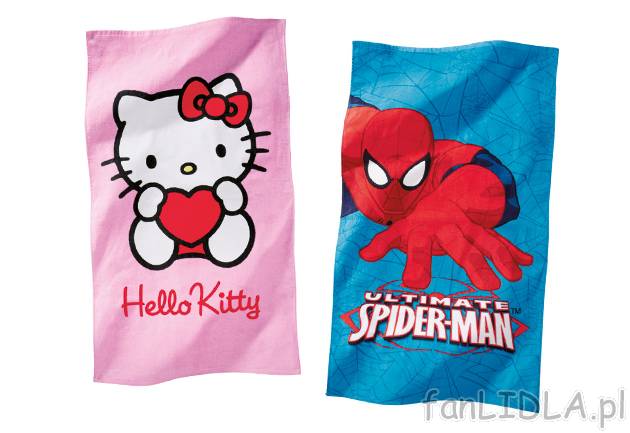 Ręcznik z weluru , cena 24,99 PLN za 1 szt. 
- do wyboru: Hello Kitty lub Spiderman ...