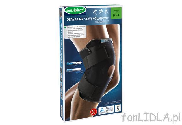 Opaska stabilizująca na kolano Sensiplast, cena 39,99 PLN za 1 opak. 
- stabilizująca ...