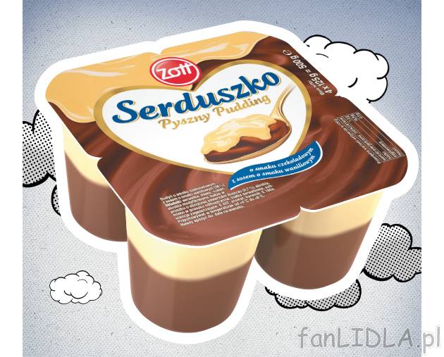 Zott Serduszko pudding , cena 2,49 PLN za 4x125 g/1 opak. 
-  4x125 g/1 opak.