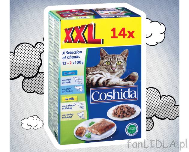 Coshida Karma dla kota , cena 11,11 PLN za 1,4 kg/1 opak. 
-  Różne rodzaje.