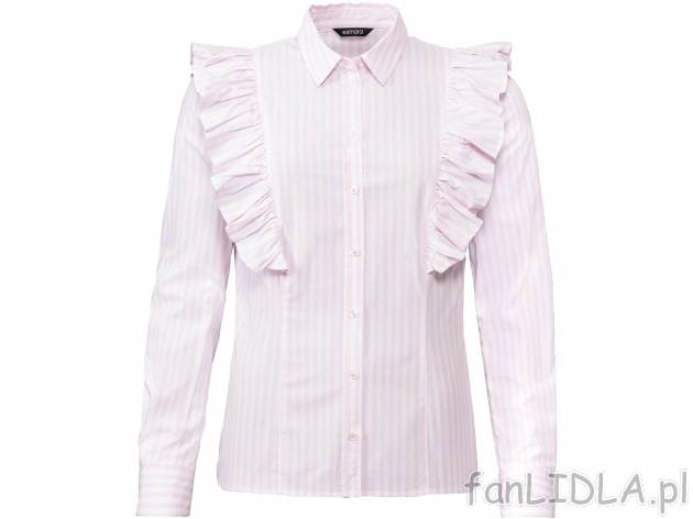 Koszula w paski , cena 49,99 PLN. Damska koszula z aplikacją falbanki. 
- 100% ...