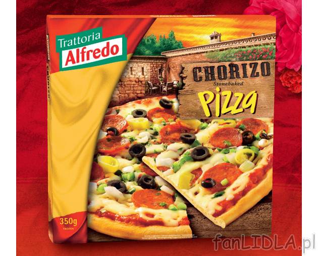 Pizza Chorizo , cena 5,49 PLN za 350 g 
- Wyjątkowa pizza w hiszpańskim stylu, ...