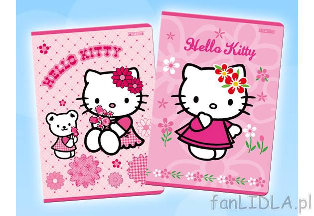 Zeszyt Hello Kitty A5, 16 kartek , cena 0,99 PLN za 1 szt. 
- 16 kartek 
- w kratkę ...