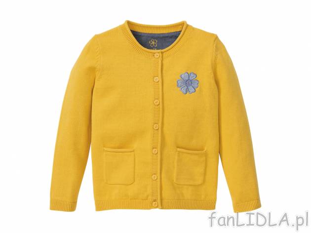 Sweterek dziewczęcy zapinany na guziki, cena 19,99 PLN 
- 100% bawełny
- rozmiary: ...
