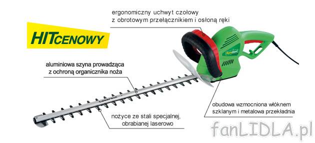 Elektryczne nożyce do cięcia żywopłotu 600 W Florabest, cena 169,00 PLN za 1 ...
