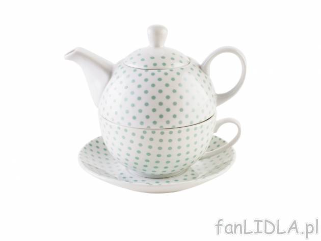 Zestaw z porcelany , cena 24,99 PLN 
- filiżanka i dzbanek do herbaty
- przystosowane ...