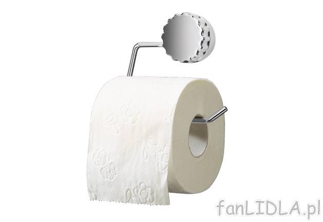 Uchwyt na papier toaletowy Miomare, cena 15,99 PLN za 1 szt. 
- chromowany 
- pewne ...
