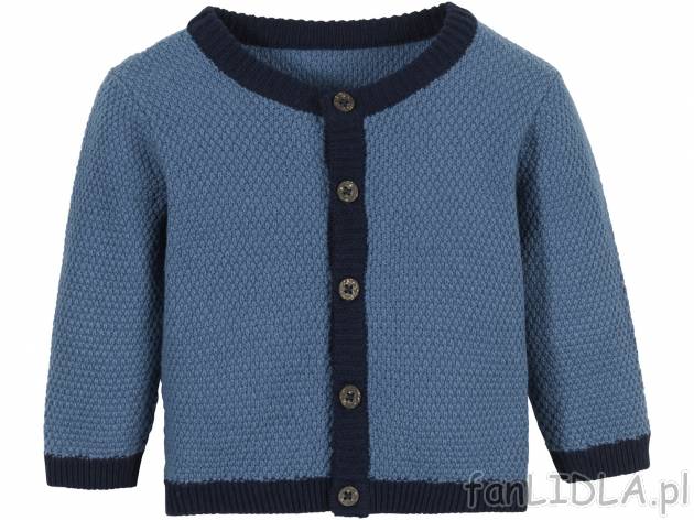 Sweterek z biobawełny , cena 24,99 PLN. Sweterek dziecięcy zapinany na duże, ...