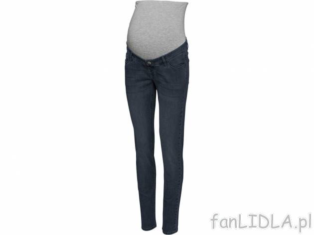 Jeansy z elastycznym pasem dla przyszłych mam, cena 39,99 PLN  
-  rozmiary: 36-46 
