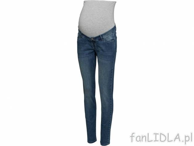 Jeansy z elastycznym pasem , cena 39,99 PLN. Ciążowe ubrania od marki Esmara. ...
