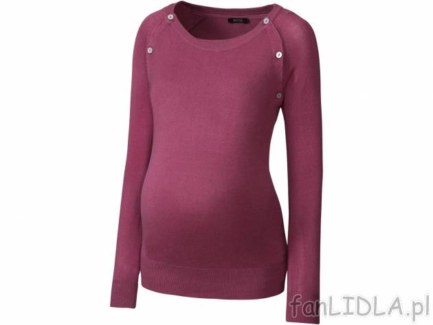 Sweter do karmienia z wiskozą , cena 34,99 PLN. Różowy sweter z okrągłym dekoltem ...